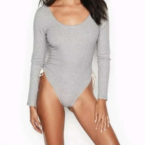 Victoria Secret Long Sleeve Grey Bodysuit - Picture 4 of 6